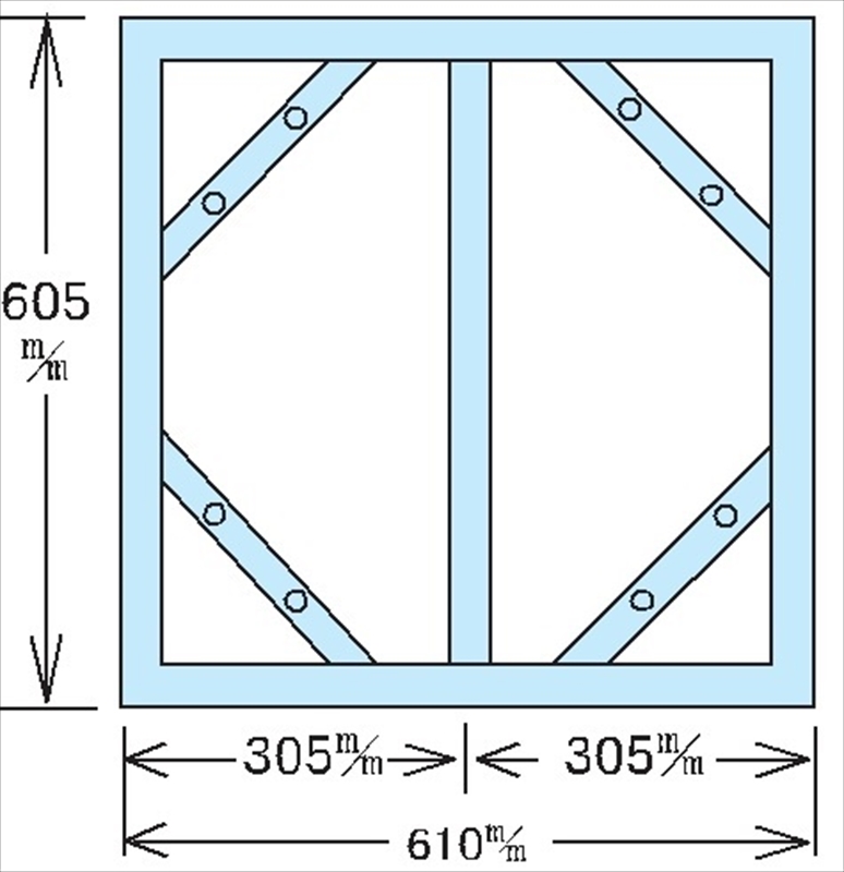 危険物標識 掲示用フレーム 2連タイプ 605mm×610mm×15mm ステンレス製 K板用 スライドアングル２Ｓ（２連用）ステンレス