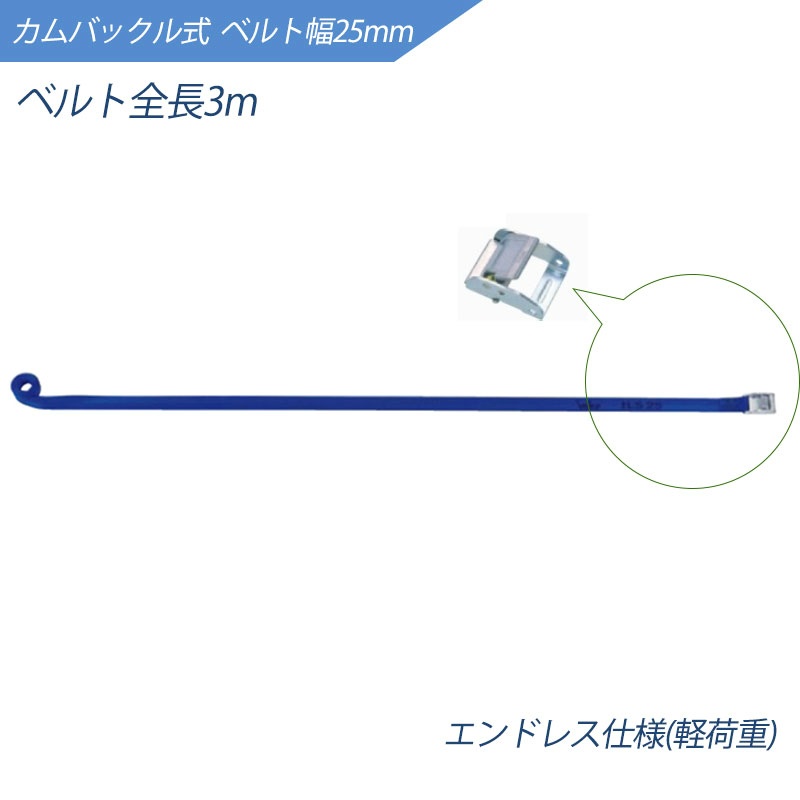 インカ ラッシングシステム ベルト幅25mm 3m カム式 エンドレス仕様 ILS-CL25R3 ラッシングベルト 大洋製器工業 TAIYO 1004701