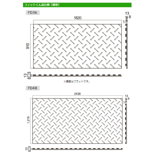 合成ゴムマット フィットくん 厚型 3×6 910mm×1820mm×厚み15mm FW36 ｜保安用品のプロショップメイバンオンライン