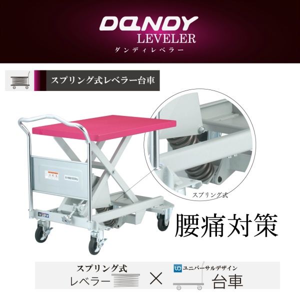 台車レベラー ダンディーレベラー UDLV-250  最大荷重25kg 500mm×931mm×921mm DANDYシリーズ 花岡車輌 HANAOKA