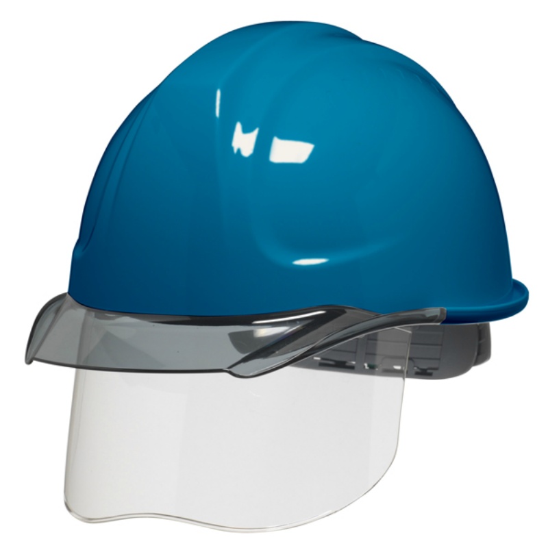 シールド面付きヘルメット 保護帽 エアロメッシュ SYA-CSM ABS樹脂/PCバイザー 透明ひさし 飛来・落下物用 墜落時保護用 電気用 8カラーバリエーション DICヘルメット