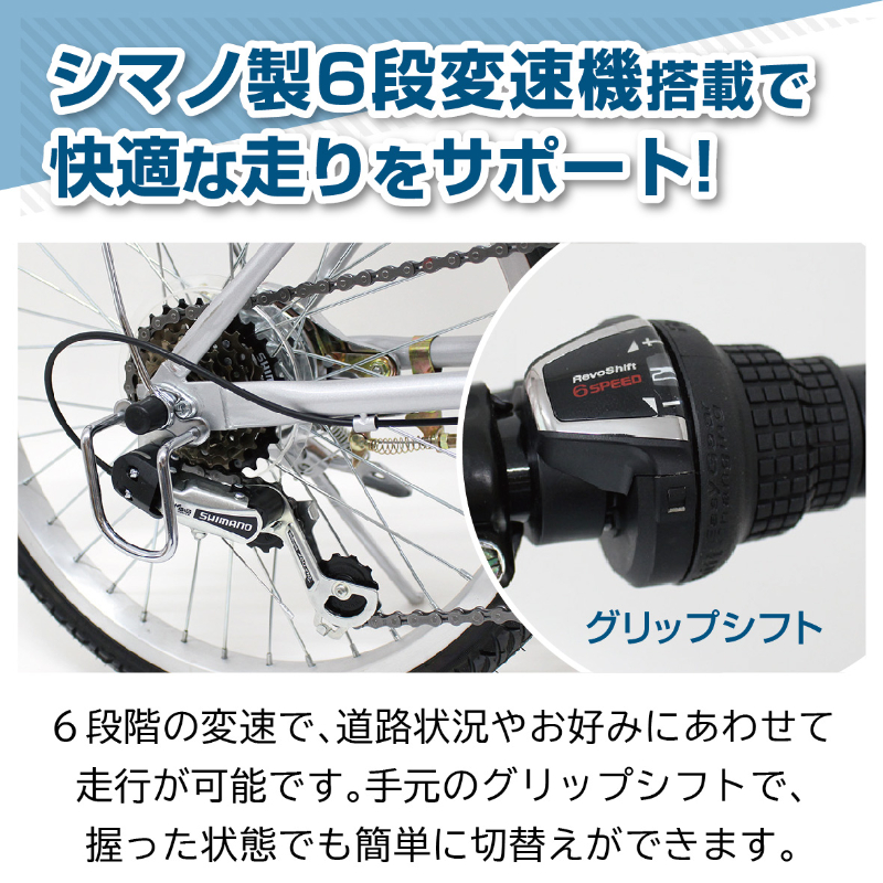 ACTIVEPLIS ノーパンク 20インチ 折畳み自転車 JIS規格適合 シマノ製6段変速ギア 安定 防災 保管 MG-AP206NL ミムゴ