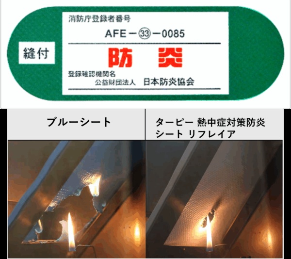 ターピー 遮熱防炎シート リフレイア 5.4m×7.2m シートタイプ ホワイト 熱中症対策 WBGT値低減 消防法適合 高強度 防水 日本製 軽量 ReVALUE+ Tarpeework HAGIHARA 萩原工業