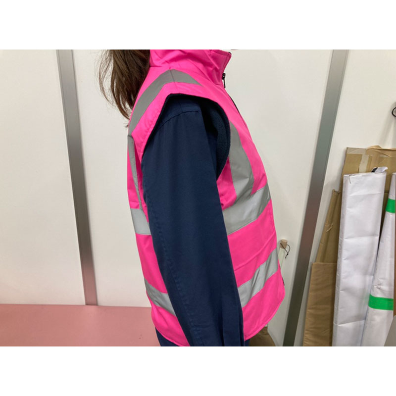 安全ベスト ベストジャケット ピンク 反射 Sサイズ 裏地フリース生地 Vest Jacket