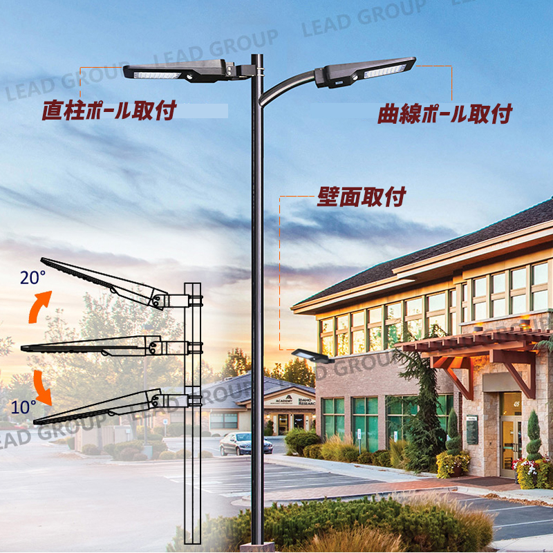 センサーライト ソーラー充電式 8ｗ 850ルーメン 人感センサー付き LD-SSL-8W-Pro