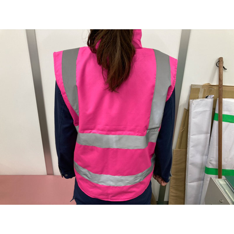 安全ベスト ベストジャケット ピンク 反射 Sサイズ 裏地フリース生地 Vest Jacket