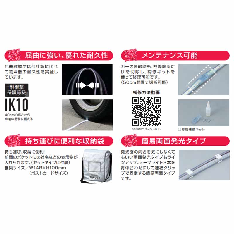 ハタヤ LTP-10 LEDテープライト 片面発光タイプ 10mタイプ単体 ※電源ケーブル別売 [∽] 通販