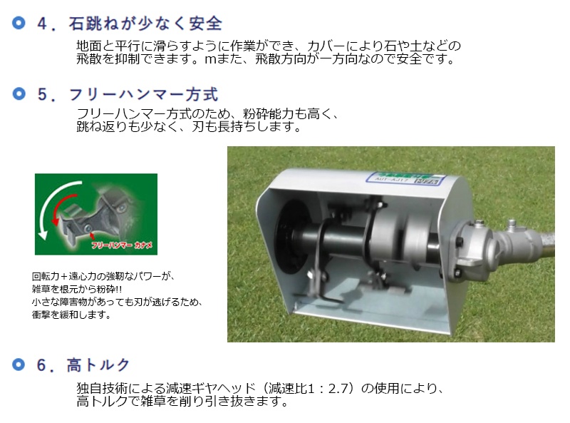 エンジン刈払機 アタッチメント 草削りカッター ロータリーウィーダー ショート 2連タイプ ARW-TK10D アイデック iDECH