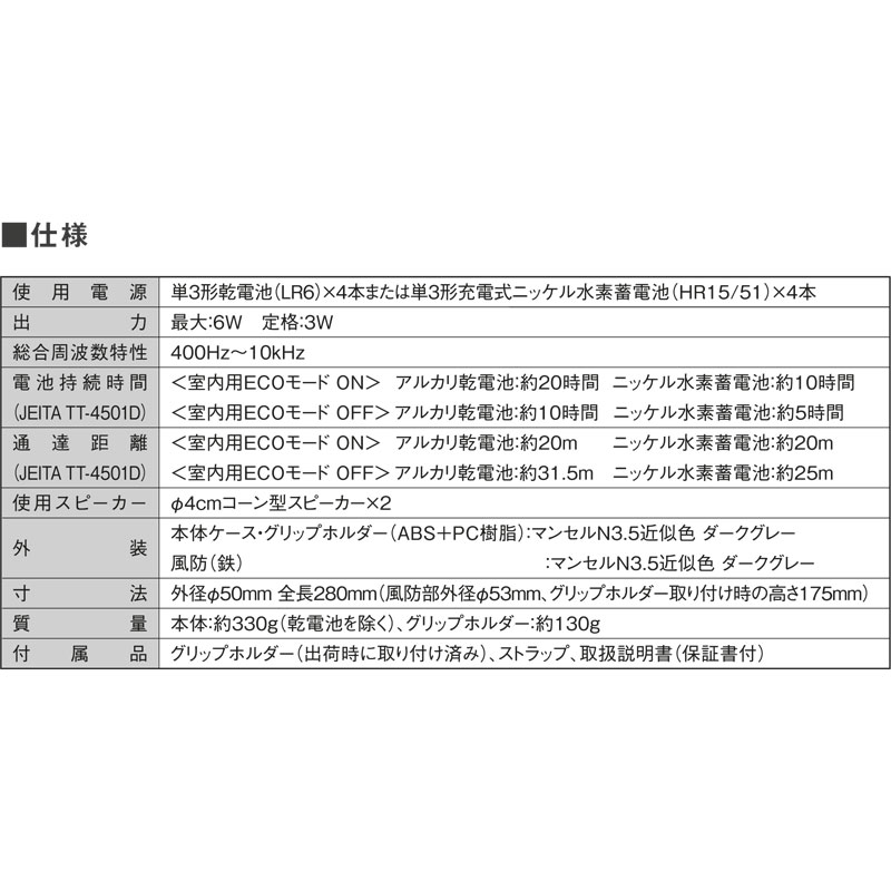 マイク型拡声器 3WAY メガホン MDS-100 SONO STICK