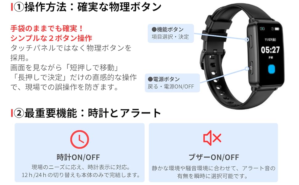 スマート猛暑対策ウォッチ hamon band V ハモンバンド MH10B26 時計機能 深部体温 MITSUFUJI ミツフジ