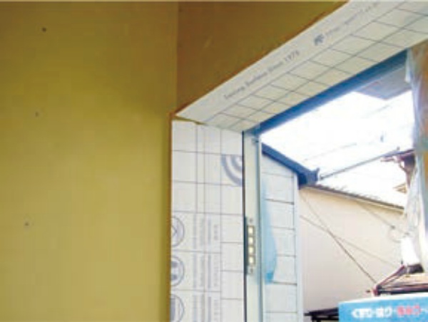 歌舞伎ロール 厚み3mm 900mm×9m ハーフカット切込入りポリエチレン製 壁養生・床養生用