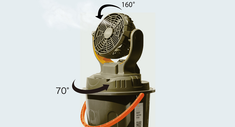 【2024年モデル】ポータブルミスト扇風機 ミストワークファン MIST WORK FAN N23-06 コードレス ポータブル 熱中症対策 屋外 業務用 昭和商会