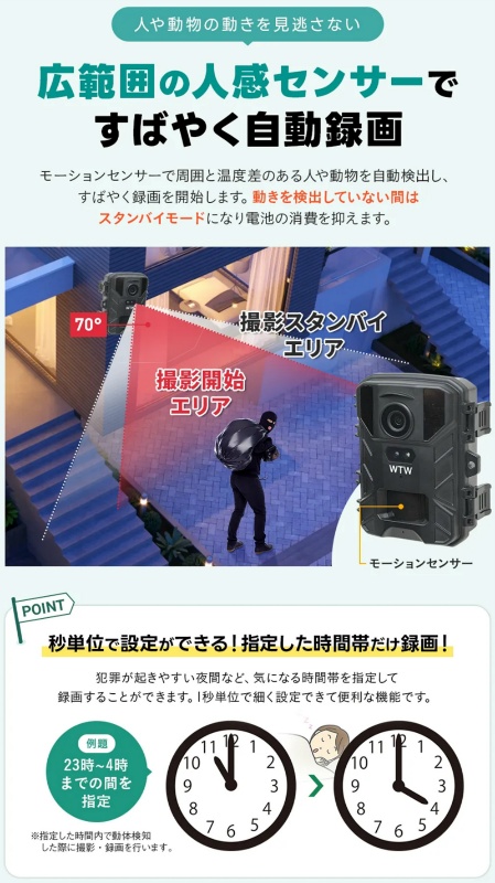 小型トレイルカメラWTW-TC39