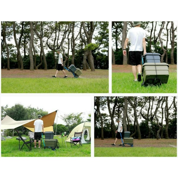 FLAT CART F-CART 2×4 フラットカート ツーバイフォー ブラック HANAOKA 耐荷重 最大120kg 折りたたみ台車	 花岡車輌 HANAOKA