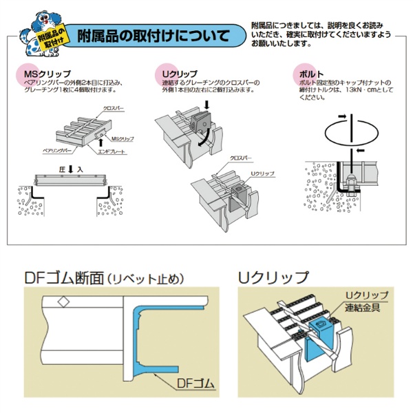 【中荷重型】 騒音低減ゴム付 U字溝 一般用 スチールグレーチング 溝幅150mm 普通目 Dグリップ50 BPN40 車道 側溝用 D5MU25R15 ダイクレ