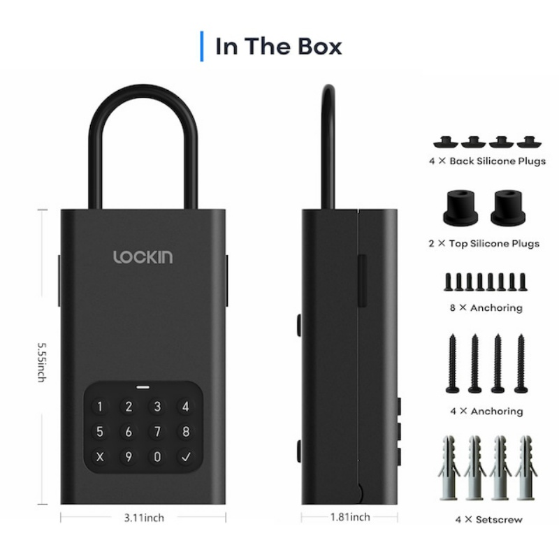 全天候型屋外用 スマートキーボックス セキュリティボックス スマートパドロック ロックイン Smart Lock Box L1　遠隔操作 Bluetooth解錠 暗証番号発行 ワンタイムパスワード 操作履歴確認可能 防水 腐食耐性 凍結耐性 Type－C給電  Lockin 日本ロックサービス