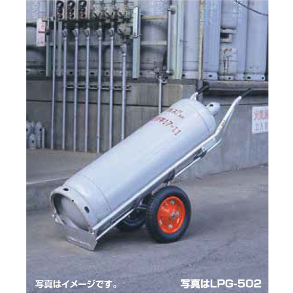 ハラックス アルミ製 LPガスボンベ運搬台車 タフボーイ 2輪 アオリ用フック付 LPG-502F
