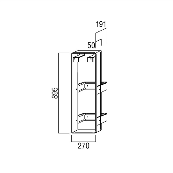 ユニオン消火器ボックス ブラケット 絵・文字標識 ステッカー専用 スチール 亜鉛メッキ 270×191×895  BRN-0012