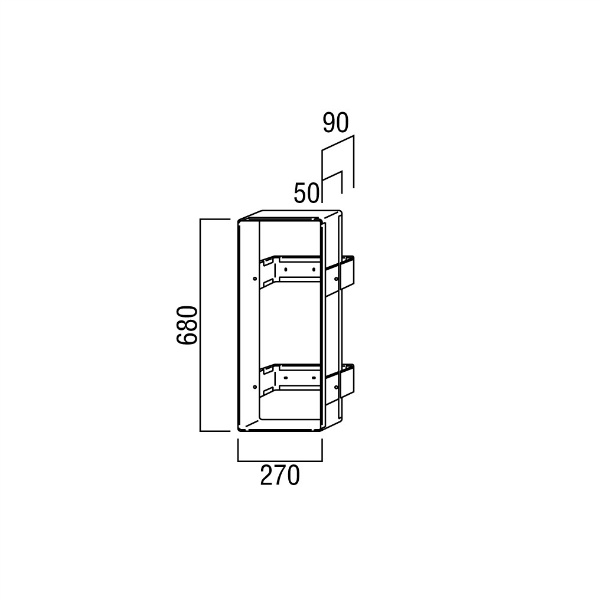 ユニオン消火器ボックス ブラケット 絵・文字 標識なし専用 スチール 亜鉛メッキ 270×90×680  BRN-0031