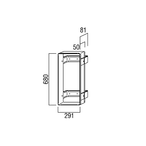 ユニオン消火器ボックス 専用ブラケット 半埋込タイプ スチール 亜鉛メッキ 291×81×680   BRN-0092