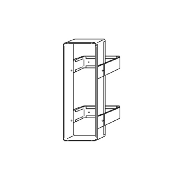 ユニオン消火器ボックス 専用ブラケット 全埋込タイプ スチール 亜鉛メッキ 185×248×680   BRN-0099