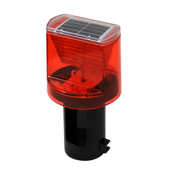 【1ケース50個入】ソーラー式工事灯 クレインスター LE-160 φ67×128mm 赤色×2灯夜間自動点滅機能付
