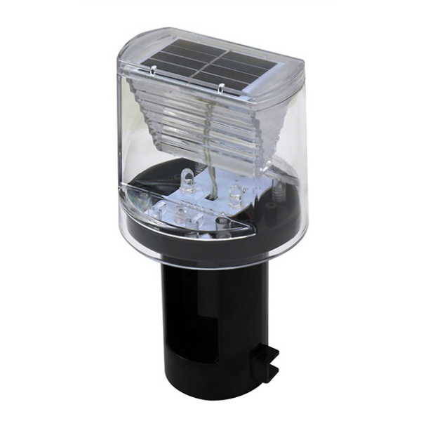 ソーラー式工事灯 クレインスター LE-160 φ67×128mm クリアレンズ 赤色×1灯 緑×1灯 夜間自動点滅機能付