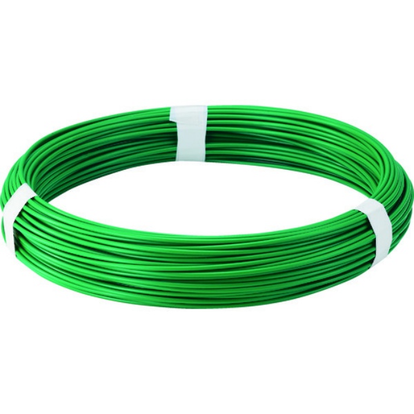 TRUSCO カラー針金 #12 線径2.6mm 1kg ビニール被覆タイプ グリーン 被覆番線