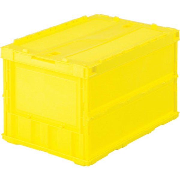 オリコン スライドロックフタ付 薄型折りたたみ コンテナ 50L イエロー TR-C50B Y 530mm×366mm×336mm 収納ケース TRUSCO トラスコ