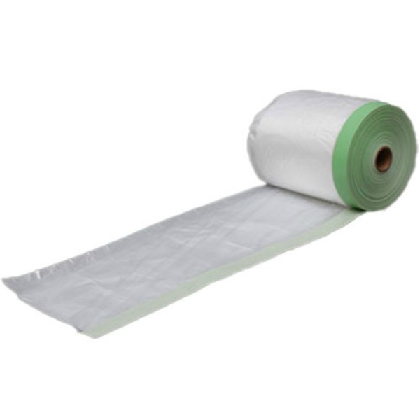 【1ケース30巻入】養生用布テープマスカー W1800mm×25m巻 16mm幅テープ HDPE 半透明 0.009mm厚 表面コロナ処理 内装工事・外装工事・塗装作業用