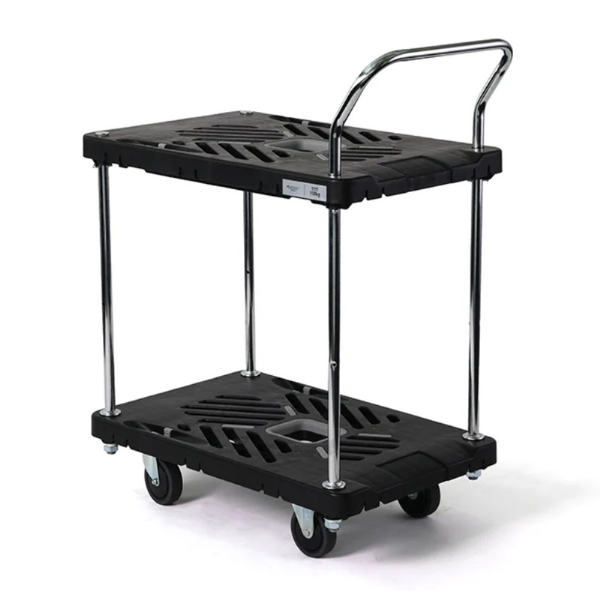 【標準タイプ】DANDY Xseries 2段式台車 静音 最大荷重150kg 軽量 プラスチック製 運搬 オフィス キャンプ 現場 XL-BT2 花岡車輌 HANAOKA