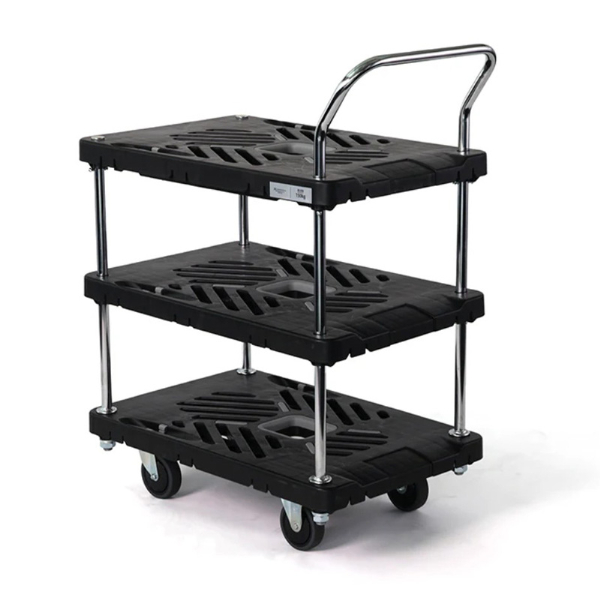 【標準タイプ】DANDY Xseries 3段式台車 静音 最大荷重150kg 軽量 プラスチック製 運搬 オフィス キャンプ 現場 XL-BT3 花岡車輌 HANAOKA