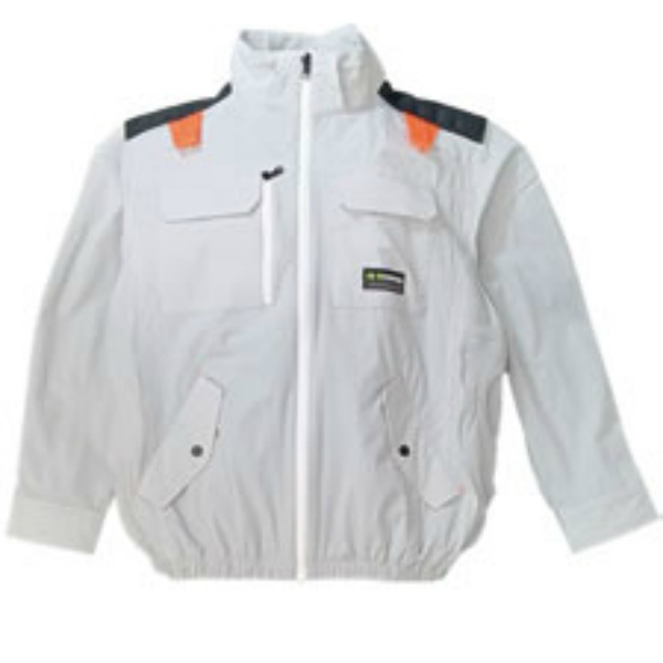 【ファン・バッテリー別売】空調ワークウェア 長袖 シルバー M~6L AR-6283 選べる4つのファン取付口 QuickFreeジッパー ランヤード取付口/反射材付  AirRevolution KMネクスト