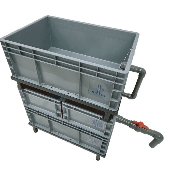 左官道具洗い場セット 洗い場の英雄 Y-GA4 H790mm×W610mm×D400mm 3段セパレート構造 砂・ノロ・水 分離 濁水処理 セメント モルタル 道具洗浄 結一産業