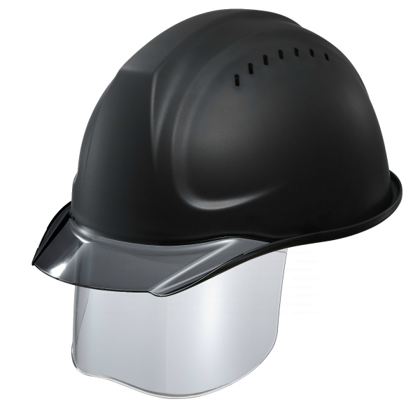 ヘルメット 保護帽 シールド面付 MATTE MAX マットマックス SYA-CSV型 マットブラック 飛来・落下物用 墜落時保護用 M2内装（HA2）タイプ エアロメッシュ ライナーレス DIC HELMET 作業用ヘルメット DICプラスチック