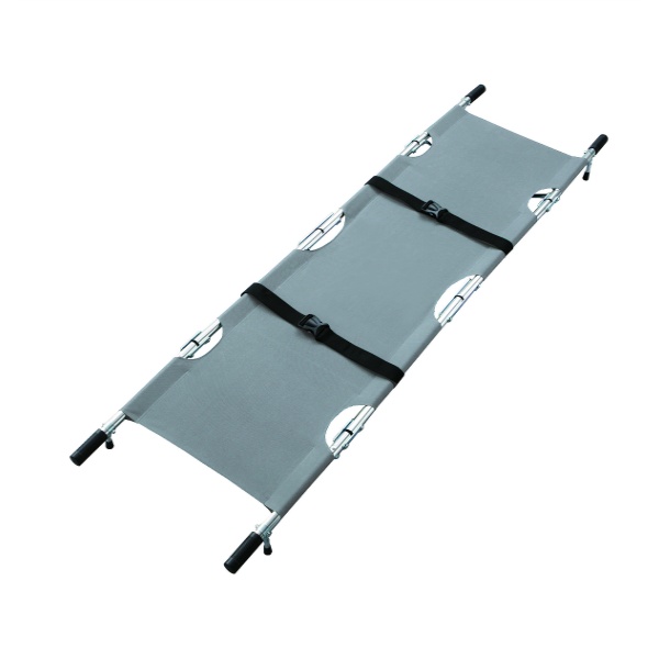 収納バッグ付 四つ折りストレッチャー 640mm×295mm×180mm 7142458 軽量アルミ製 6kg 折りたたみ担架 防災推奨品 非常災害 医療介護用 スポーツ