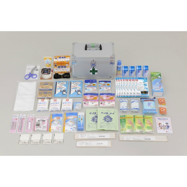 災害多人数用救急箱 約20人用 7247307 防災救急セット 応急手当衛生用品 携帯ケース入り 事業所備蓄用 BCP対策