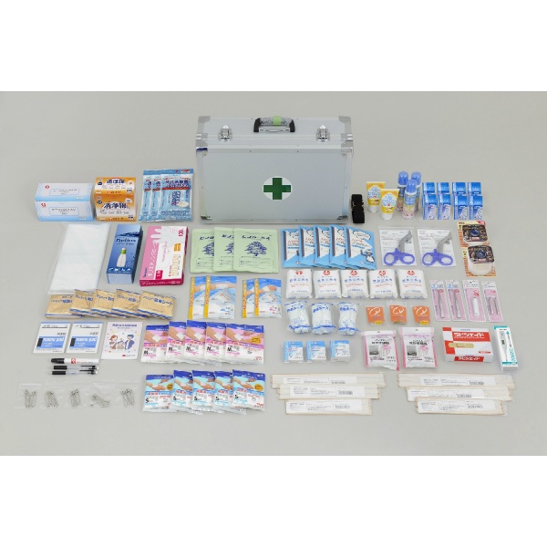災害多人数用救急箱 約50人用 7247306 防災救急セット 応急手当衛生用品 携帯ケース入り 事業所備蓄用 BCP対策