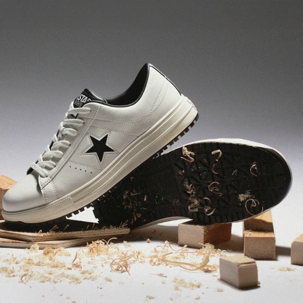 プロテクティブスニーカー CONVERSE ONE STAR PS OX ホワイト/ブラック セーフティ コンバースワンスター ローカット 13サイズ 23.0～30.0cm JSAA A種 衝撃吸収 作業用安全靴 プロスニーカー 安全靴