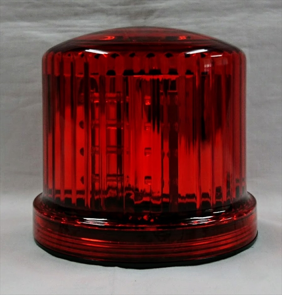 マグネット付回転灯 超高輝度LED 赤色 電池式 回転・点滅灯 Φ125mm×H112mm 警告灯 パトライト