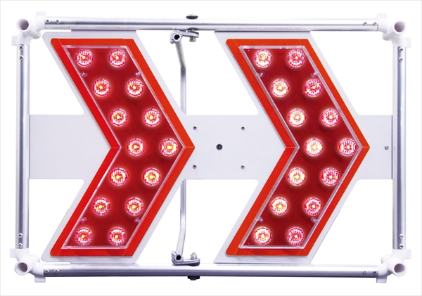 電池式 軽量型LED矢印板 LIGHT 赤  H400×W600mm 方向指示板