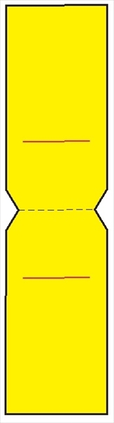 電気関係標識　行先表示折り曲げステッカー 【無地　黄】 WS51(B) 80×40mm