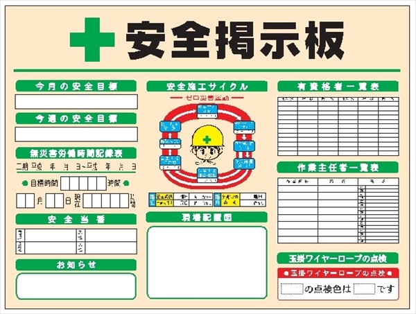 安全掲示板　コンパクトサイズ ＣＰ掲示板101 900mm×1200mm