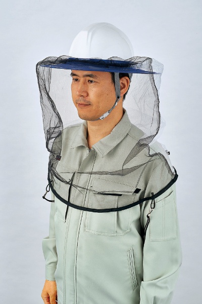 ヘルメット取り付け 防護ネット TB－4000 簡易ハチ対策 フリーサイズ