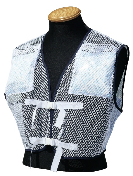 首筋冷却ベルト ニュー冷やベストロング CN707 吸汗速乾繊維 保冷材2個付  マジックテープ式  熱中症対策 つくし工房