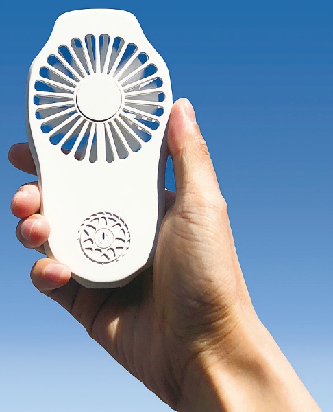 ポータブルミニファン ハンディタイプ 携帯型扇風機 LEDイルミネーション付 2段階風量調整 ネックストラップ付 SHOWAオリジナル N19-02 熱中症対策