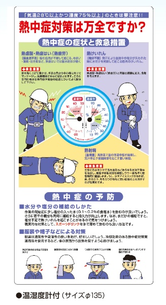 熱中症対策 温湿度計付熱中症対策標識