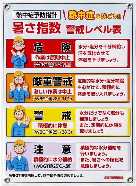 くるっぱくん　熱中症看板　指針表 熱中症対策　暑さ対策 405-0027