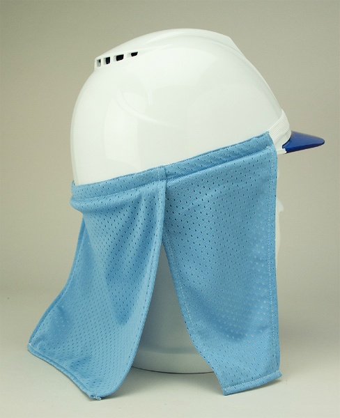 ヘルメット取付用 日よけメッシュ 涼み ブルー メッシュ生地 HMS-1