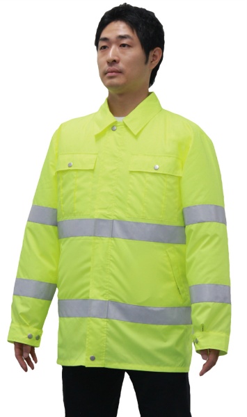 高視認性空調服 CN321 イエロー L 夜間・暗所作業向け ※ファン・ケーブル・バッテリー別売 熱中症対策 夏用 空冷式 作業服 クーリングウェア つくし工房